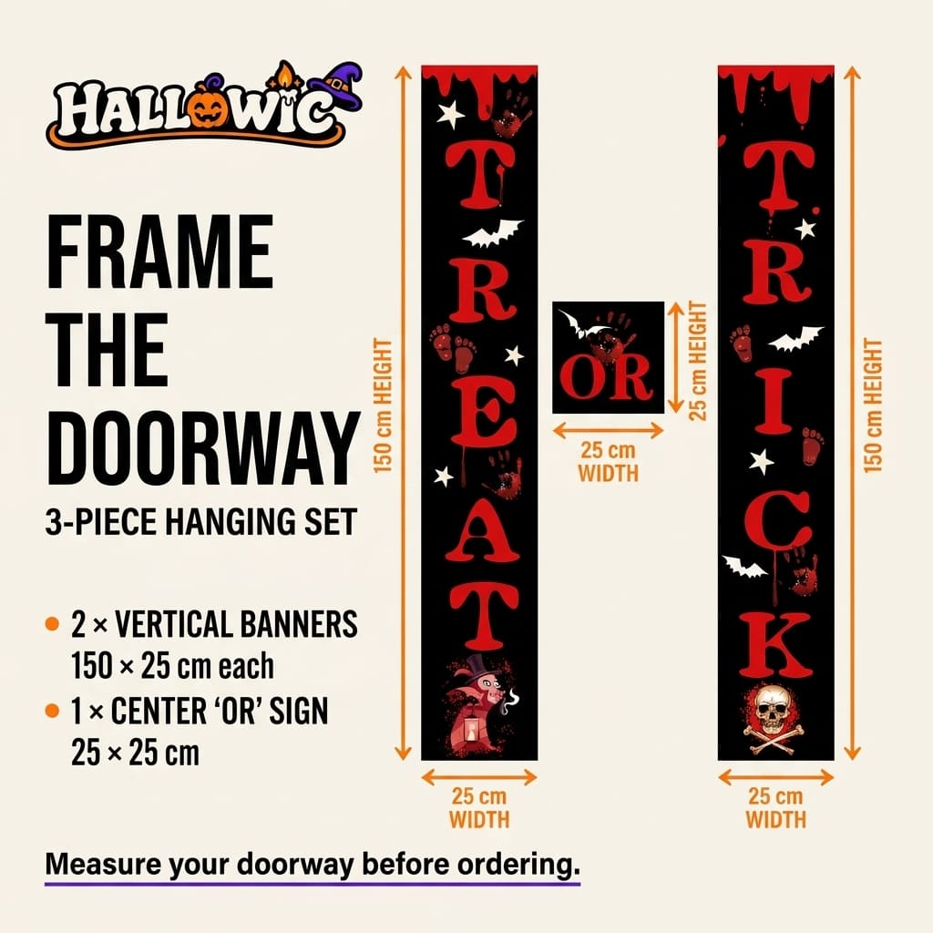 PorchSpell – Trick-or-Treat Door Banner Set