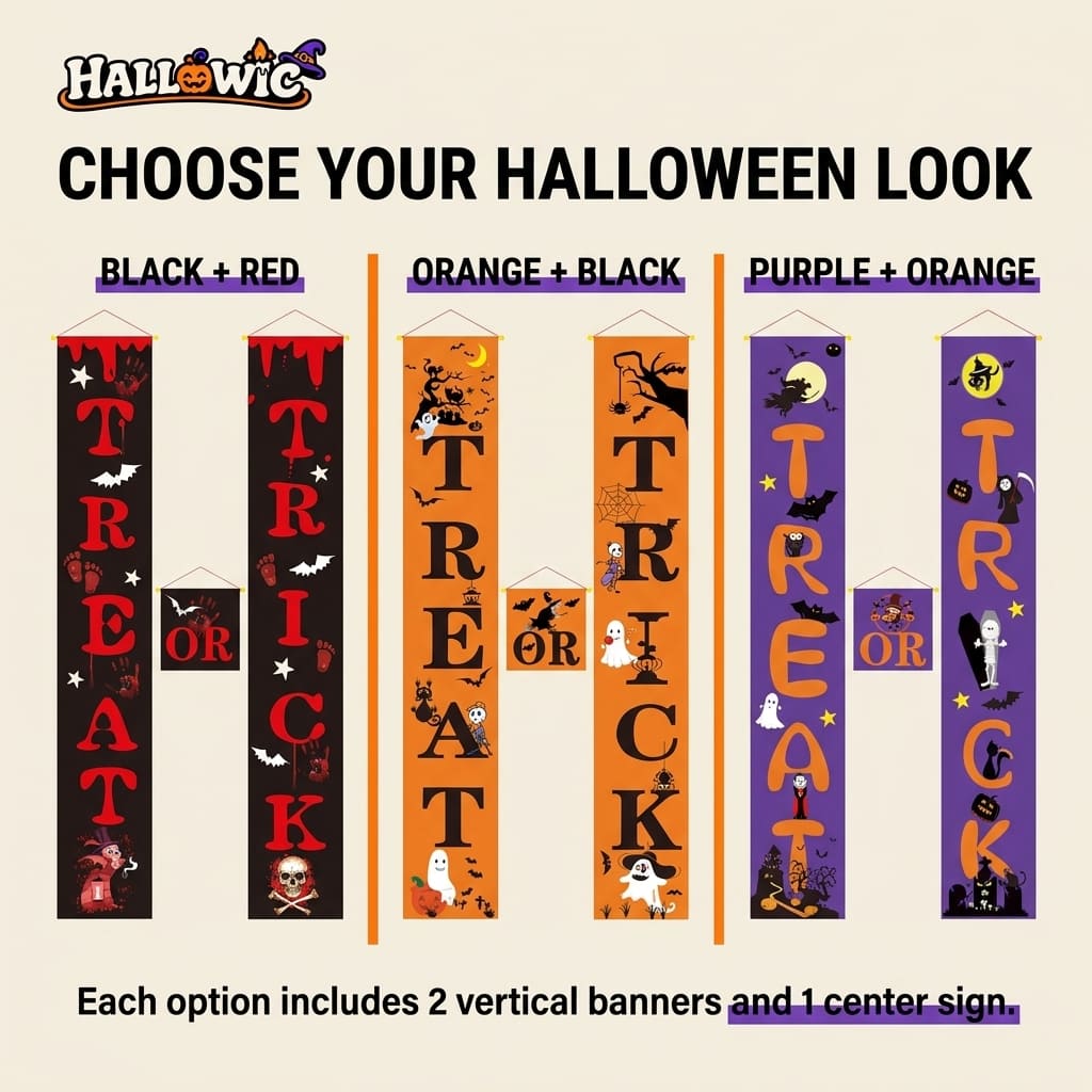 PorchSpell – Trick-or-Treat Door Banner Set