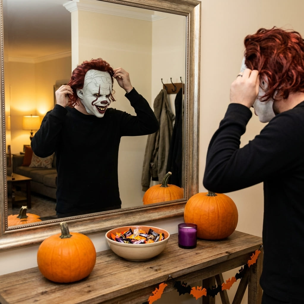 RuinGrin – Red-Haired Horror Clown Mask