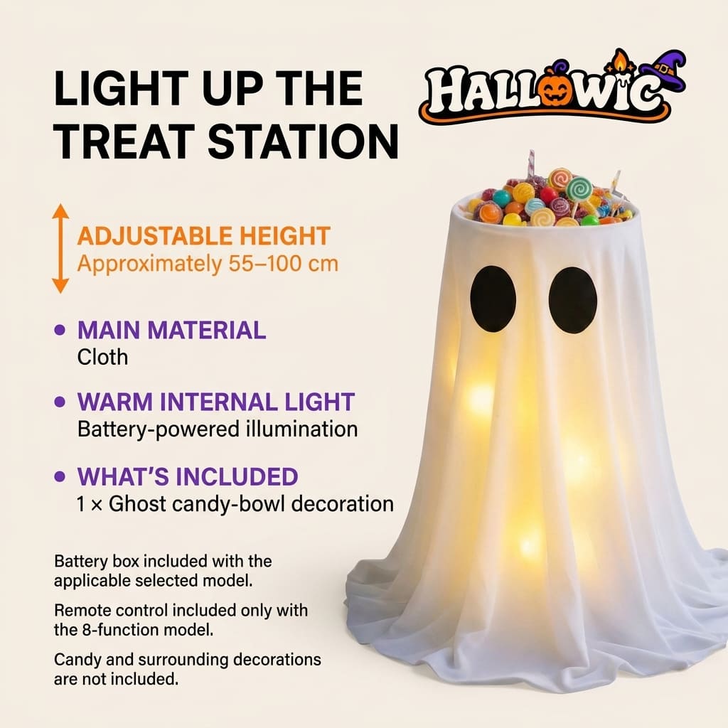 TreatWraith – Light-Up Ghost Candy Bowl